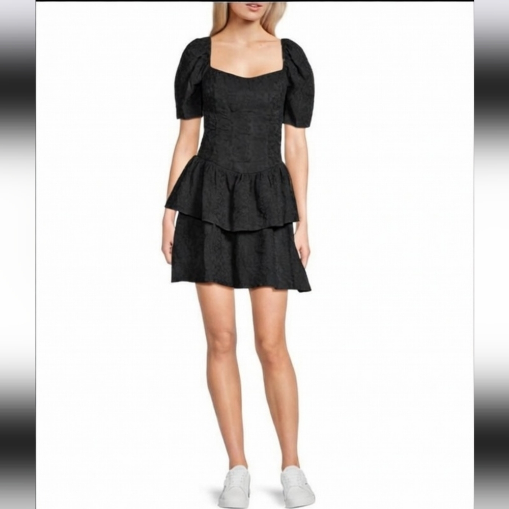 Elegant Black  Floral Mini Dress Ginanni Bini Nwt S